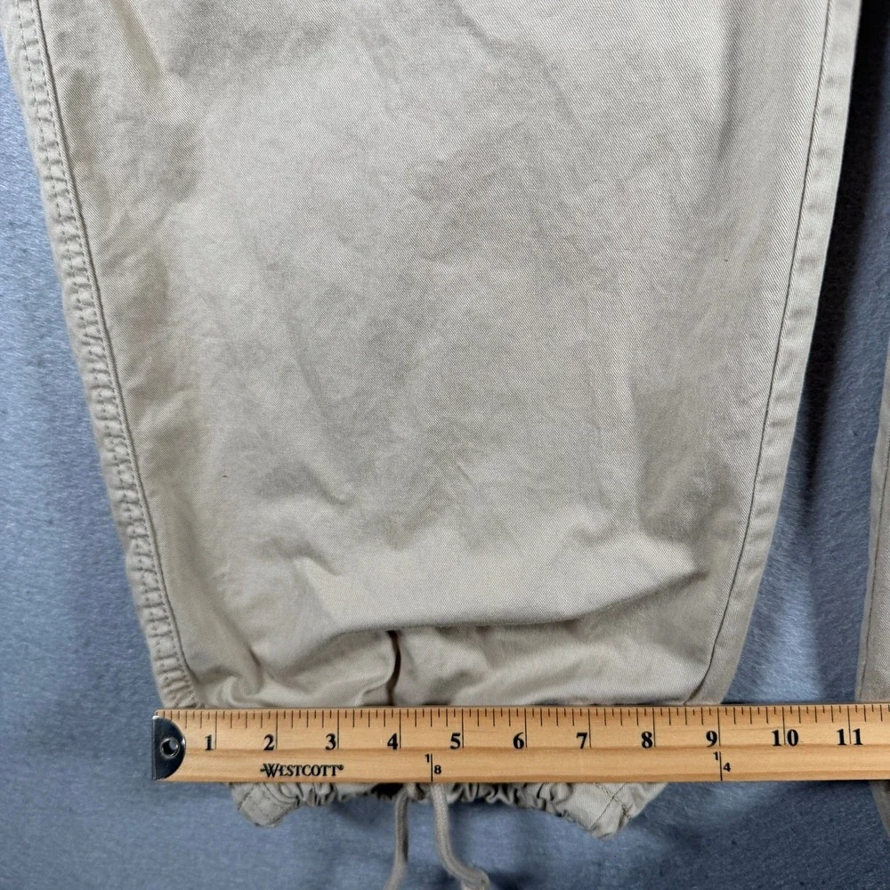 Levis 94 Baggy Cargo Pants Tan Khaki 100% Cotton Utility Drawstring 32x30 A4707